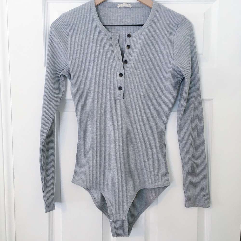 Madewell long sleeve henley bodysuit